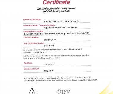 IAAF Sertifikalarımız